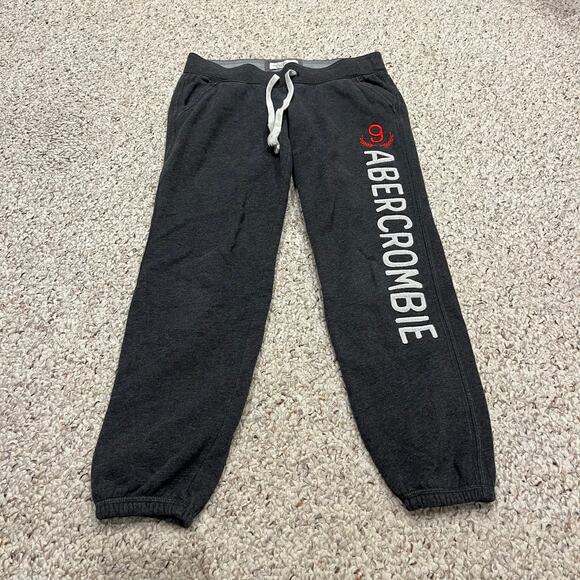 Abercrombie & Fitch Jogger Sweatpants Sz S Gray Embroidered Y2K Womens - Picture 1 of 6